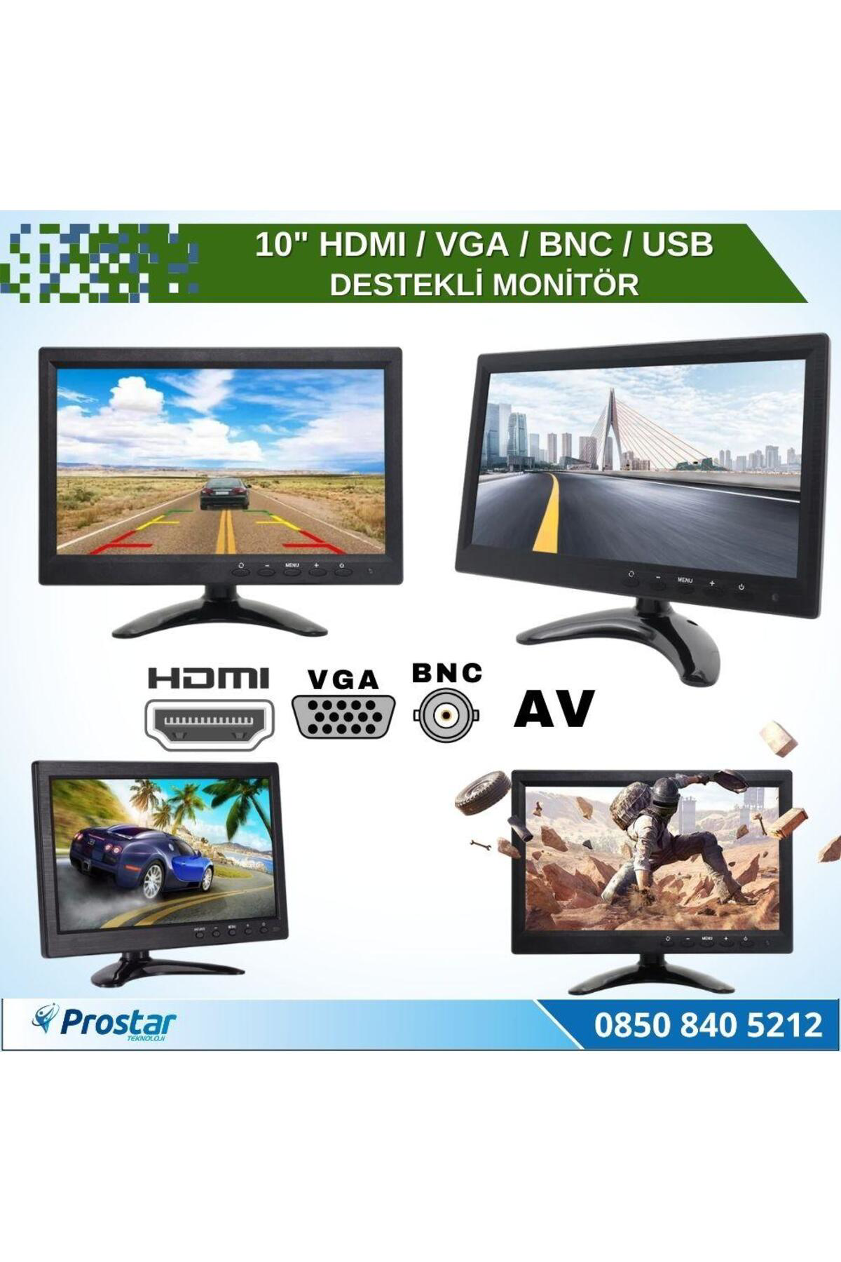 Navistar 10.1" Büyük Ekranlı Hdmi Vga Bnc Av Usb Girişli Monitör