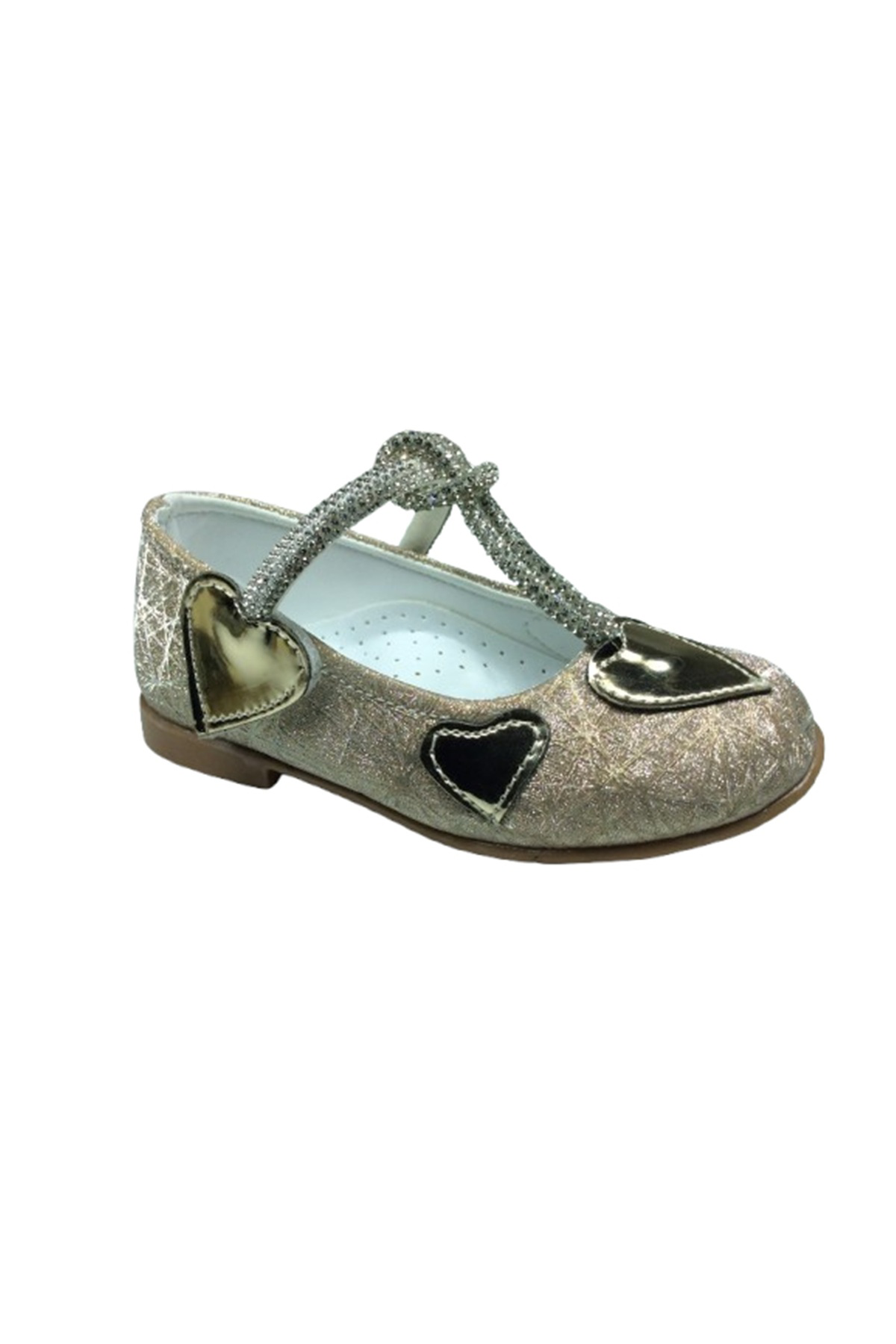 Ortopedikal 1010 Ort Emt Bebe Dore Altın Parlak Babet Taşlı Kız Çocuk Abiye A