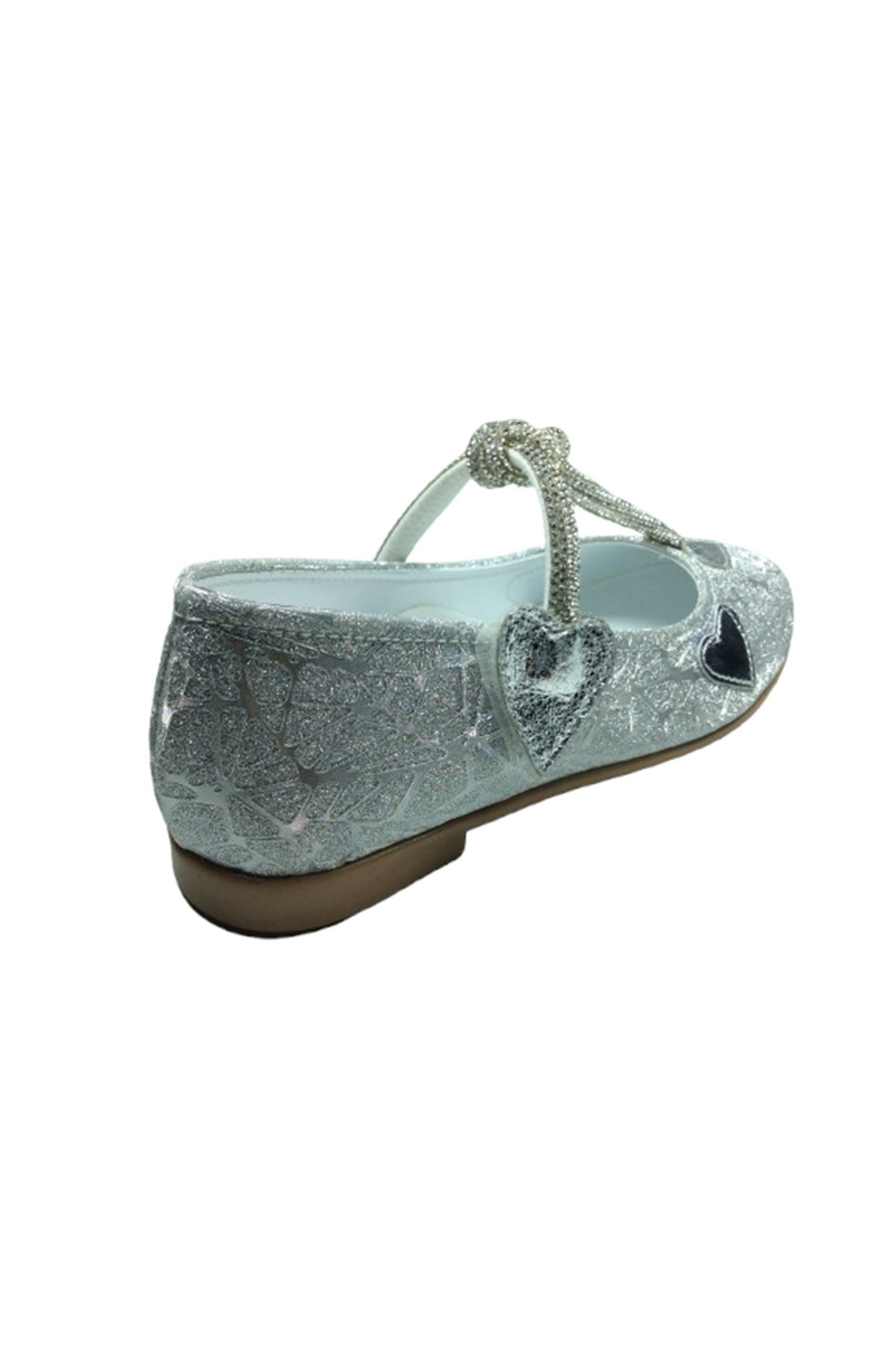 Ortopedikal 1010 Ort Emt Patik Gümüş Parlak Babet Taşlı Kız Çocuk Abiye Ayakk