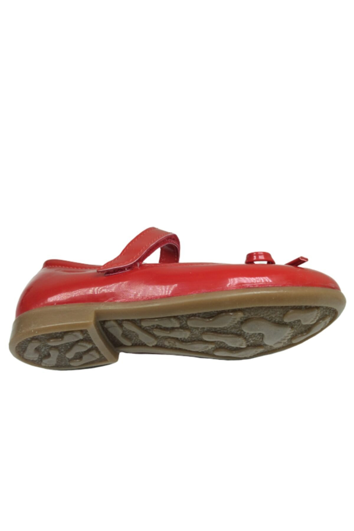 Ortopedikal 1010 Patik Kırmızı Rugan Bıyık Fiyonk Kız Çocuk Babet Ayakkabı İç