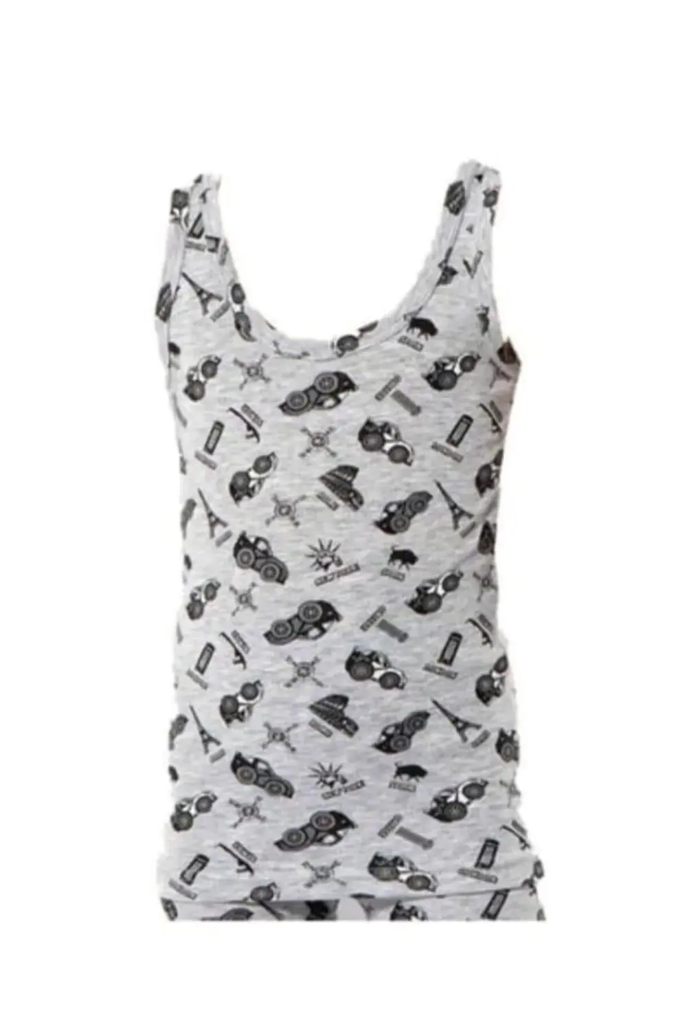 1014 ERKEK ÇOCUK RENKLİ DESENLİ ASKILI ATLET 12 ADET