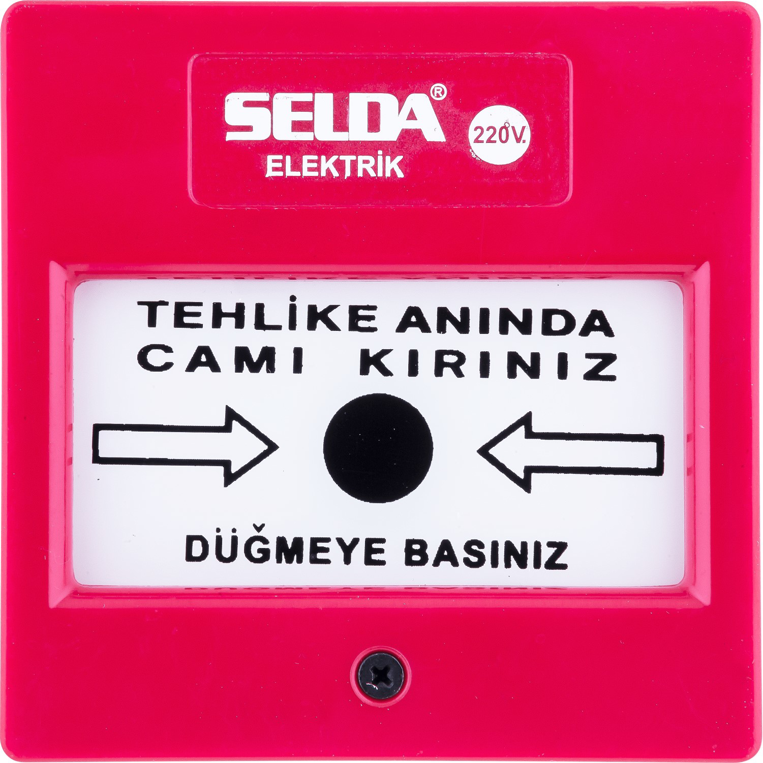 Evimdeyokyok 1016-220V İkaz Butonu (Kare) Tdrtr