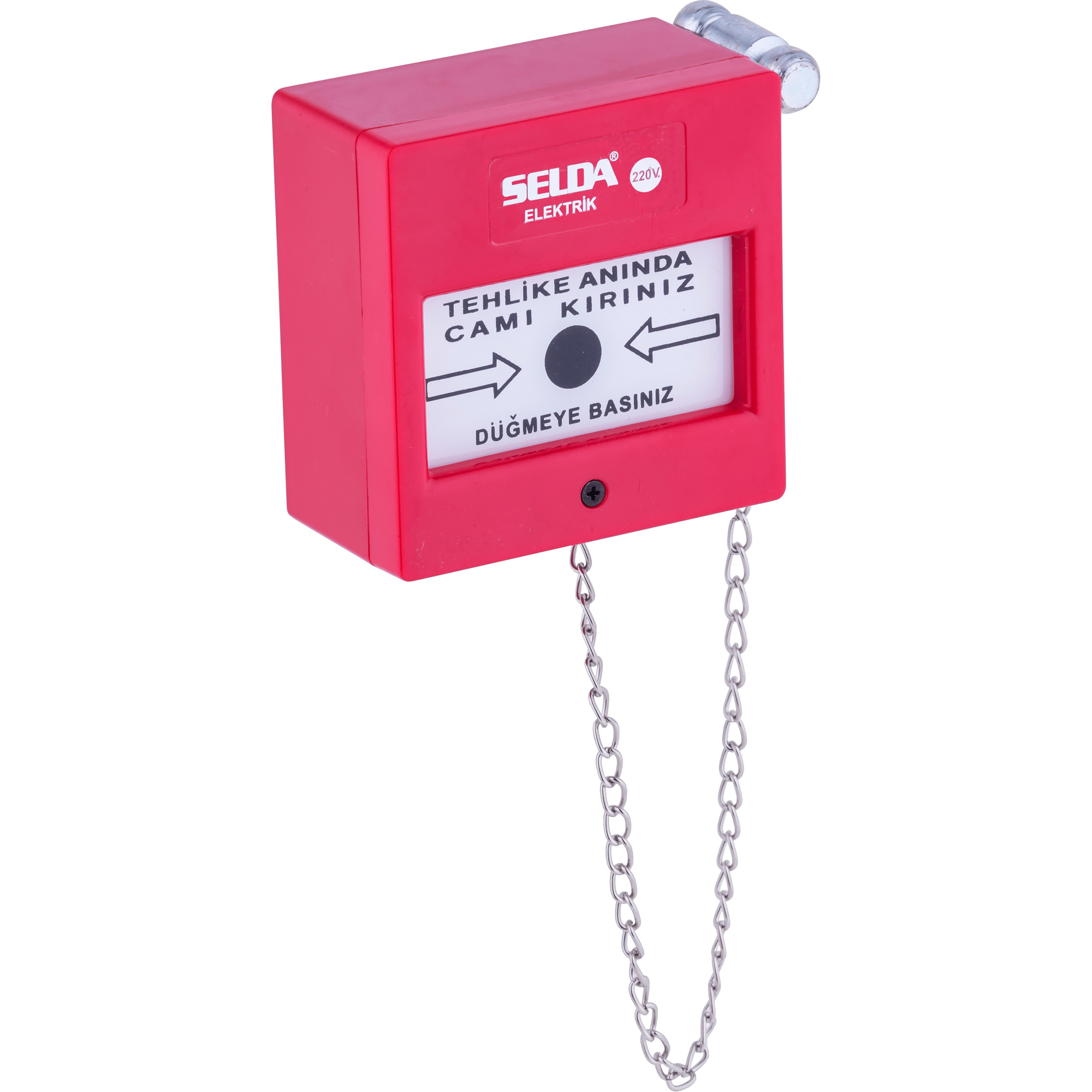 Evimdeyokyok 1016-Ç 220V İkaz Butonu Kare (Çekiçli) Tdrtr