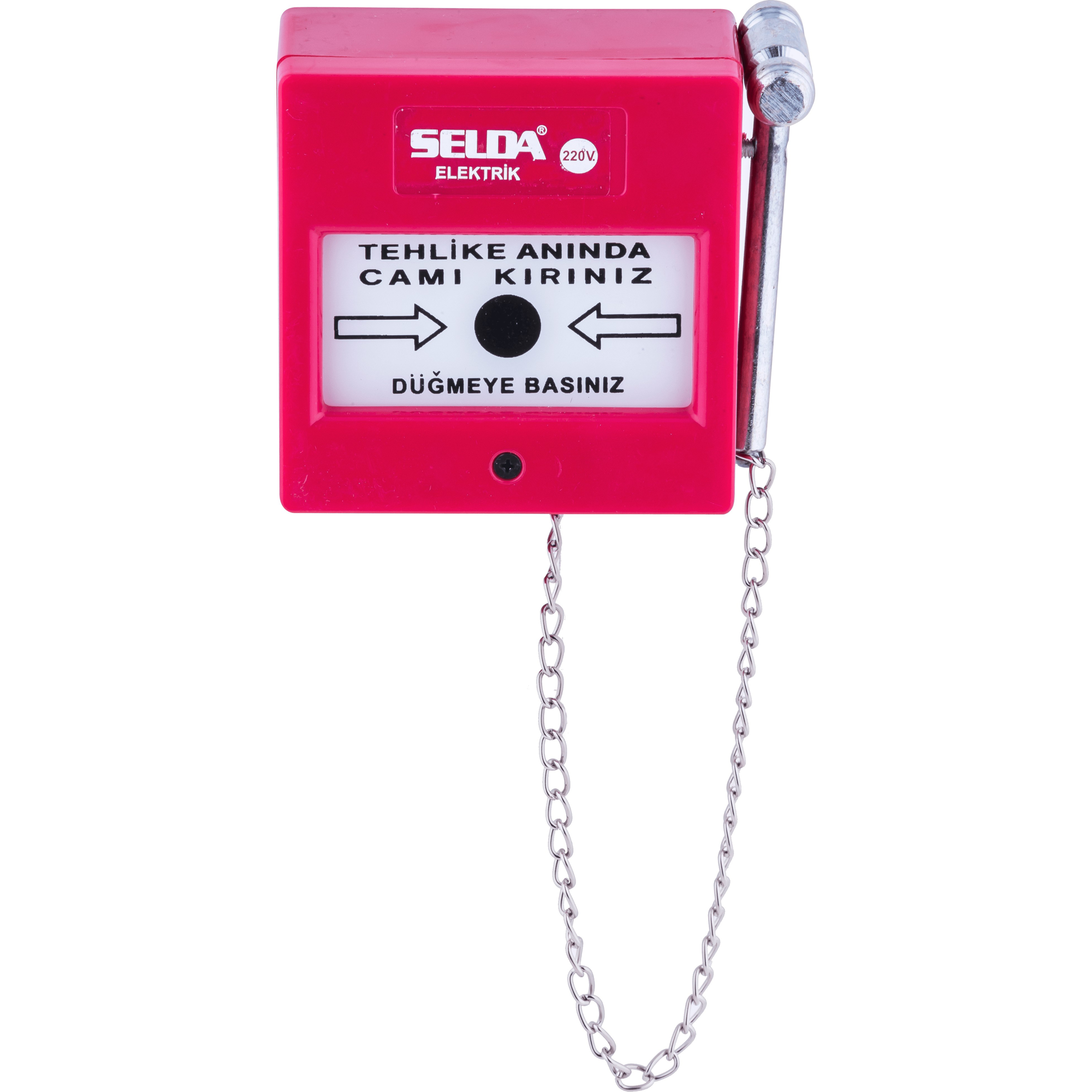 Evimdeyokyok 1016-Ç 220V İkaz Butonu Kare (Çekiçli) Tdrtr