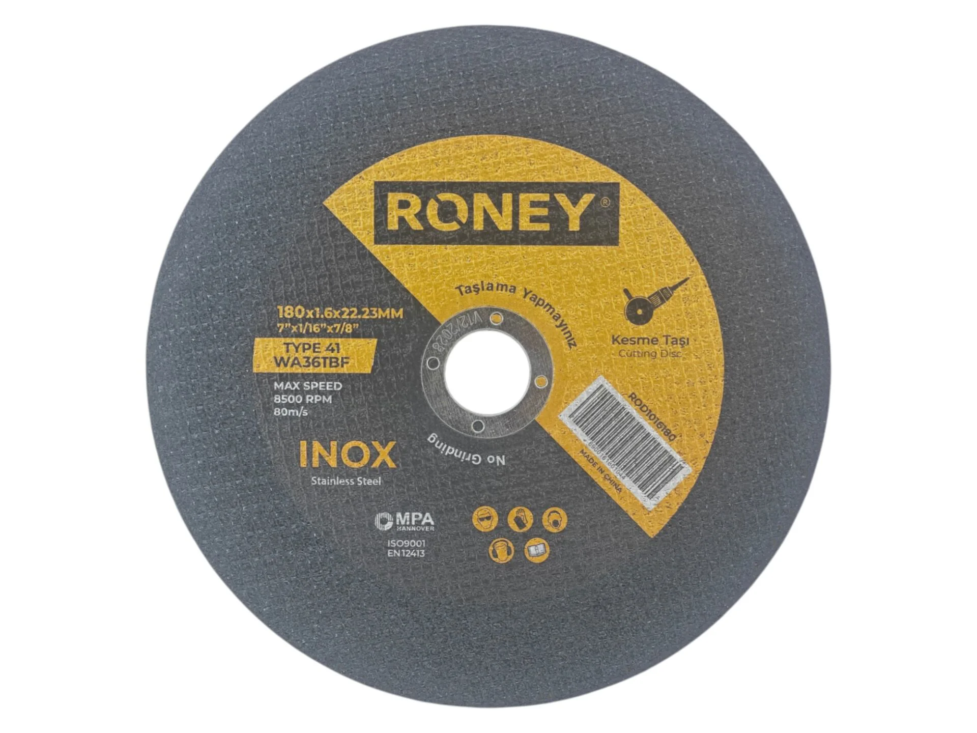 1016180   Roney WA36TBF İnox Kesici Taş 180*1.6mm