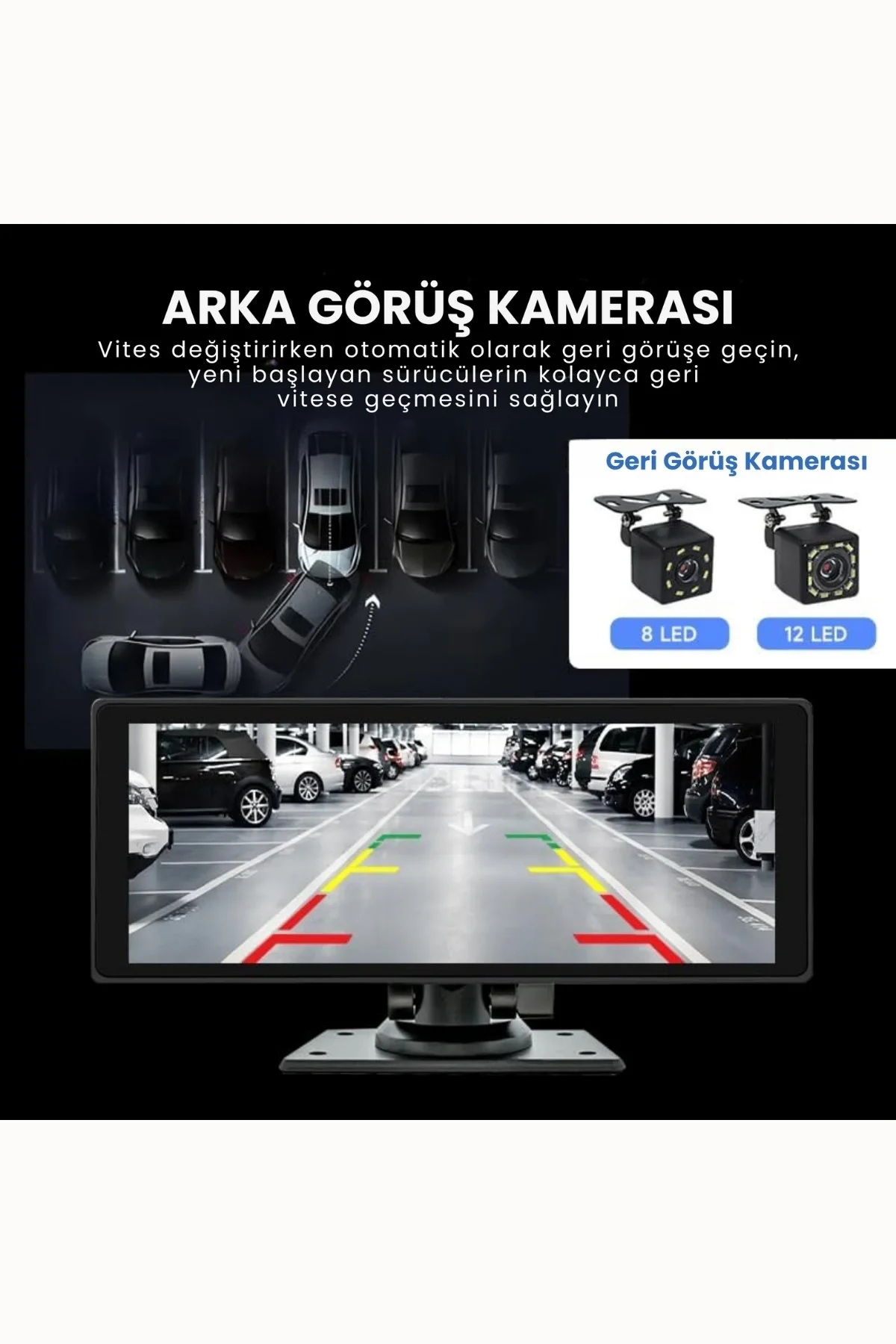 10.2" Ekranlı CarPlay ve Android Auto Uyumlu Universal Araç İçi Multimedya Monitörü