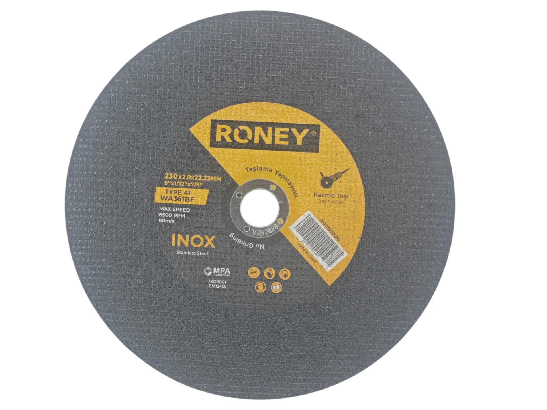 1020230   Roney WA36TBF İnox Kesici Taş 230*2mm