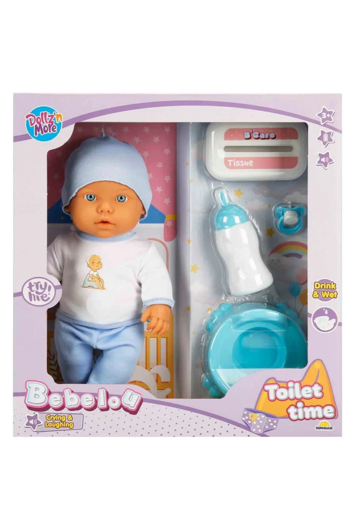 1030141 Sesli Tuvalet Zamanı Bebek Seti 32 cm -NessiWorld