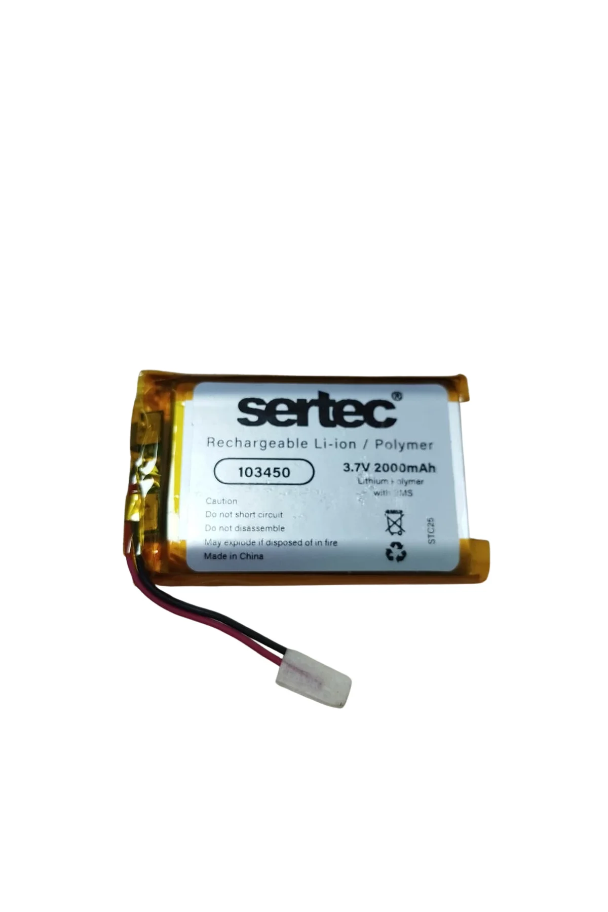 103450 3.7V 2000 MAh Li-Polymer Pil (Devreli/1.5A)
