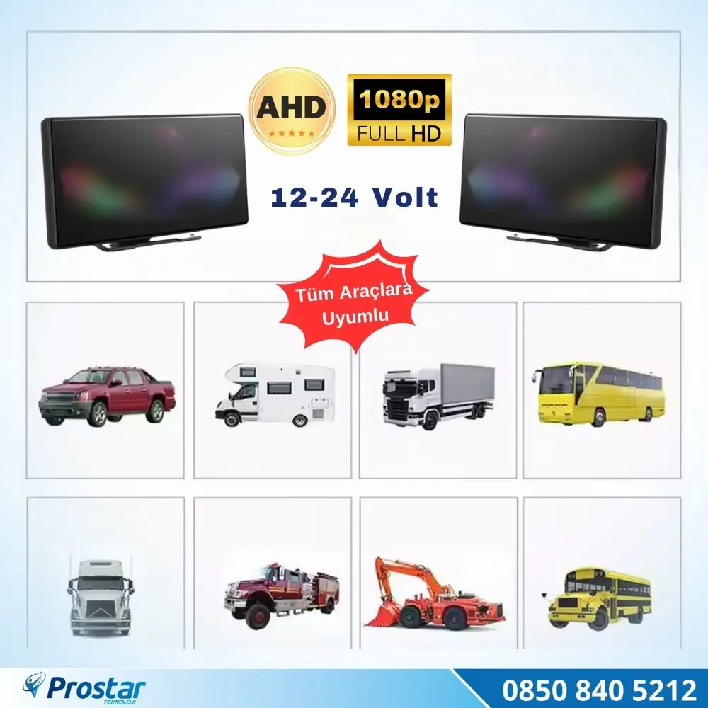 10.36 inç 4 Kameralı 1080P Kablosuz Carplay Wifi Bluetooth Fm Tra