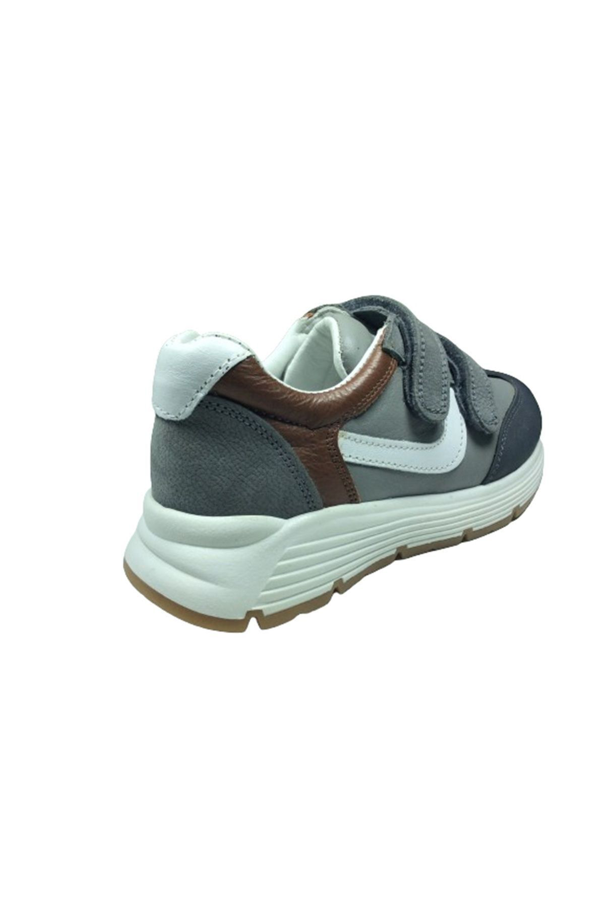 Ortopedikal 1037 Erkek Çocuk Spor Ayakkabı Gri Cırtlı %100 Deri