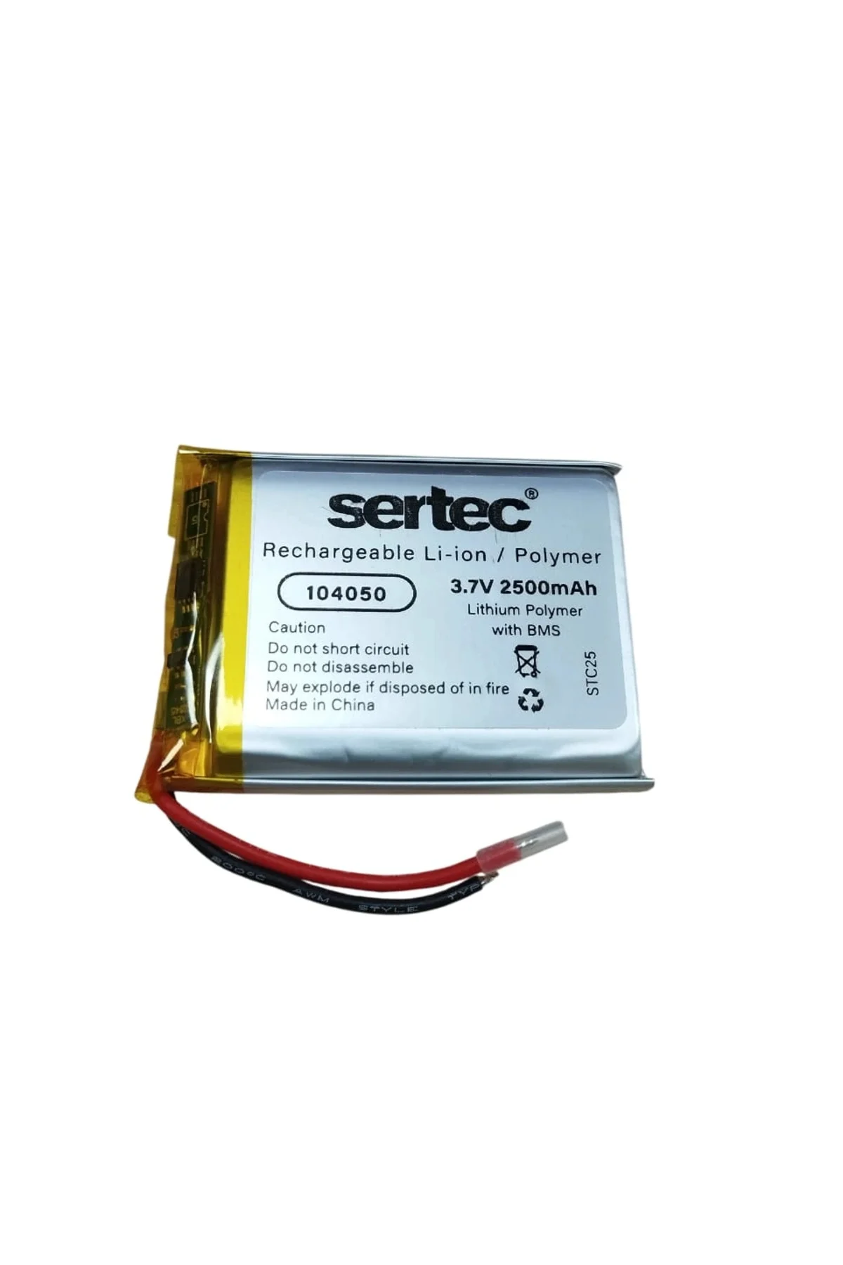 104050 3.7V 2500Mah Li-Polymer Pil (Devreli/1.5A) 104050 3.7V 2500Mah Li-Polymer Pil (Devreli/1.5A)