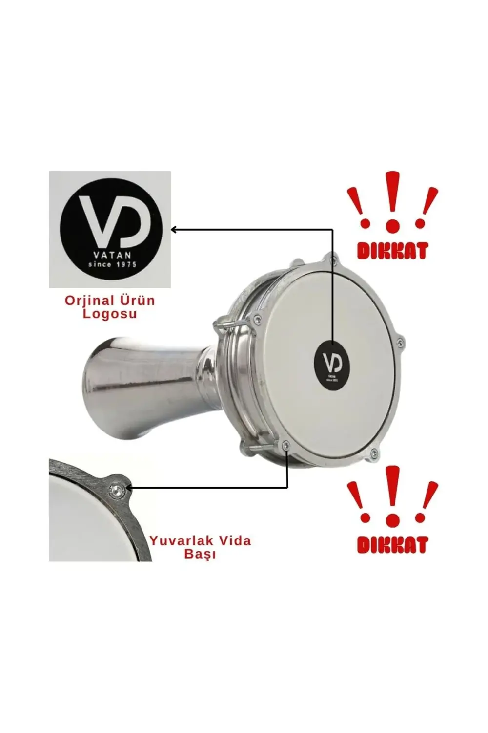 104AL - Alüminyum Klasik Düz Darbuka