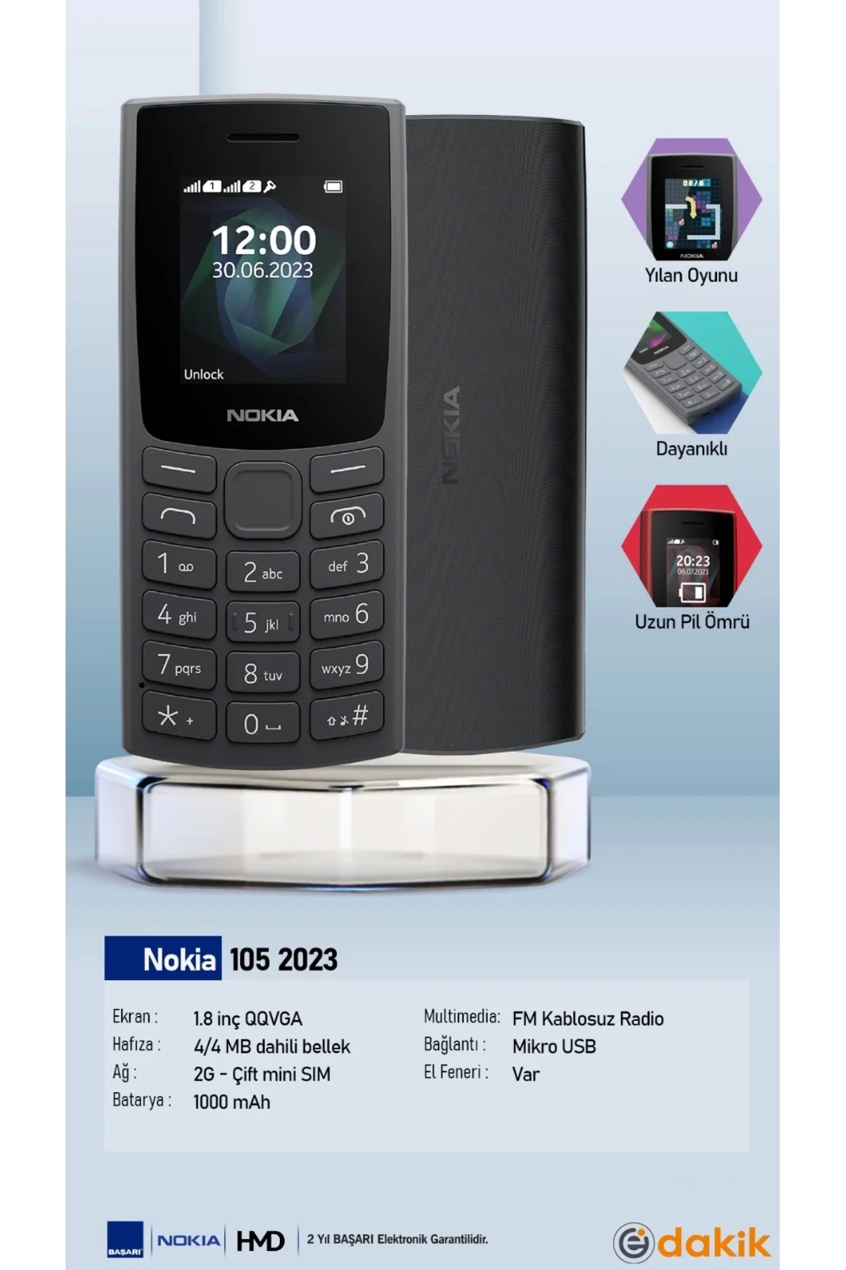 105 2023 Tuşlu Cep Telefonu (Nokia Türkiye Resmi Distribütör Gara