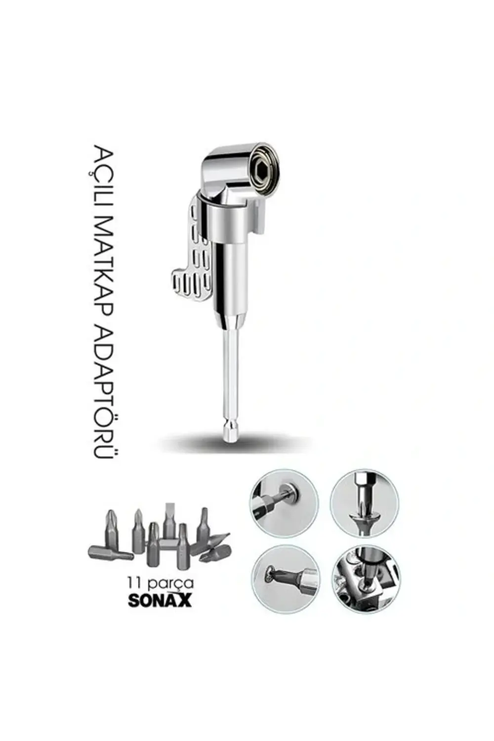 105° Açılı Matkap Adaptörü Seti – 1/4” Hex Şaftlı 11 Parça Çok Fo