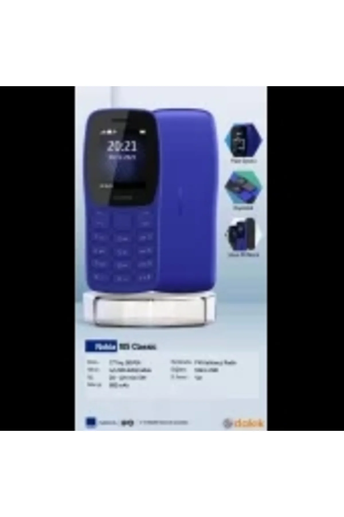 105 Classic TA-1416 Tuşlu Cep Telefonu Mavi ( Türkiye Garantili )