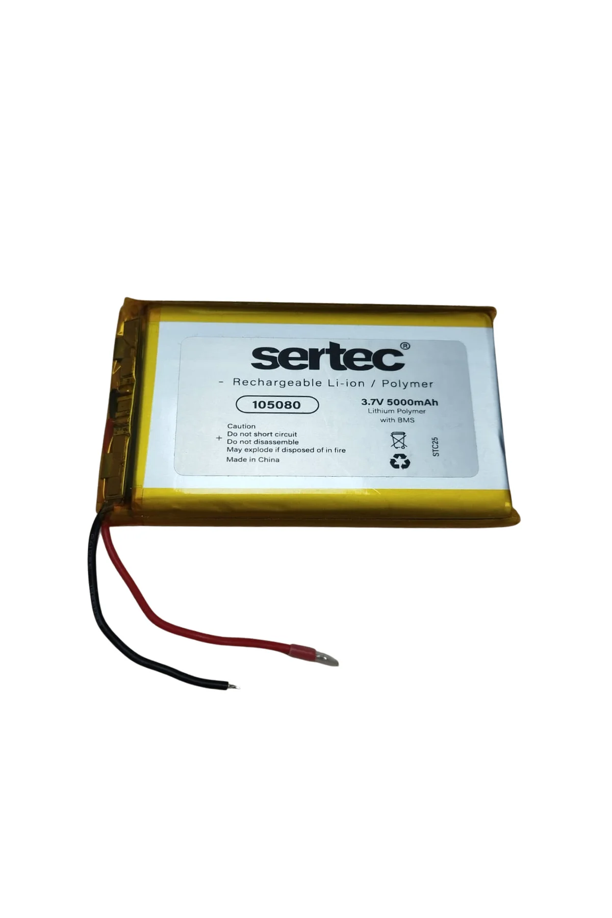 105080 3.7V 5000 mAh Li-Polymer Pil (Devreli/1.5A)
