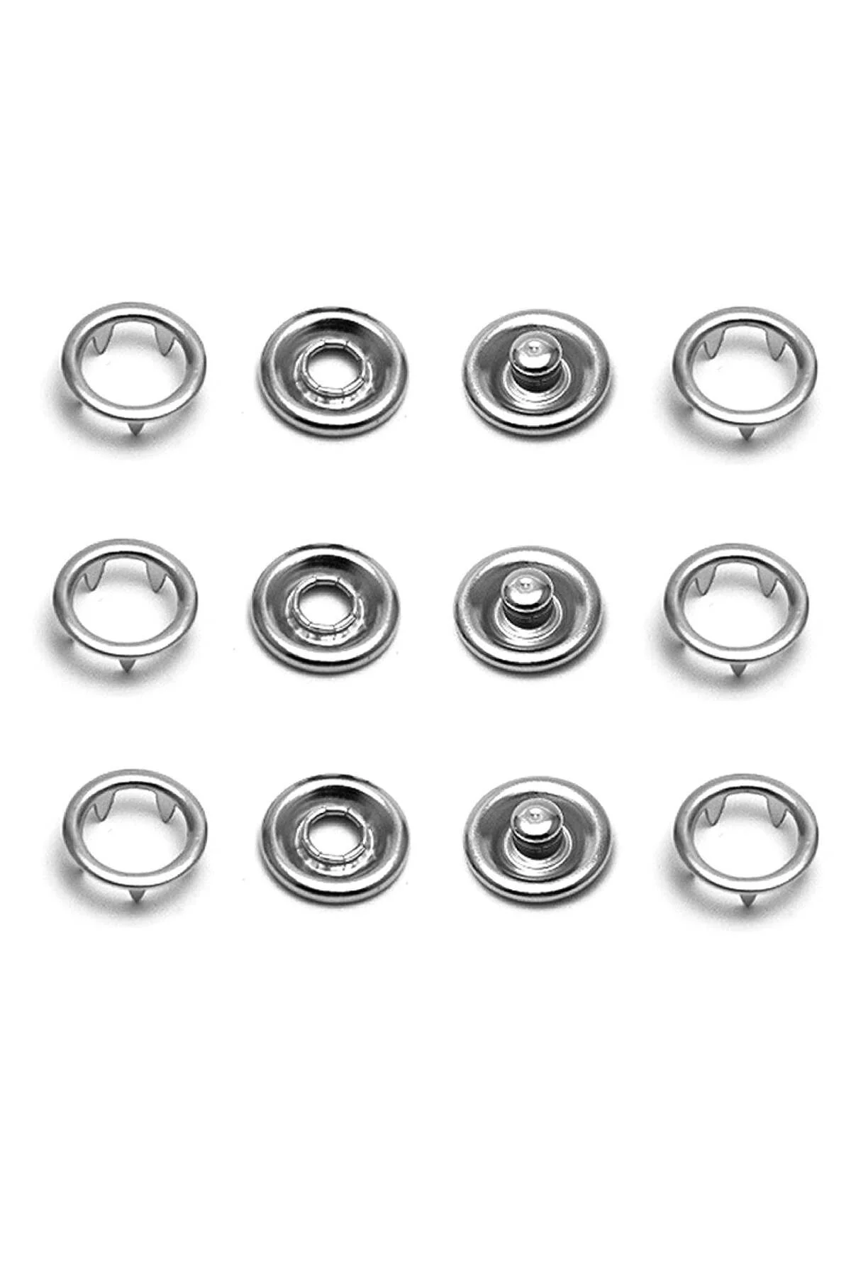 10.5mm 200 Set Paslanmaz Metal Çıtçıt ve El Presi Takma Çakım Kom