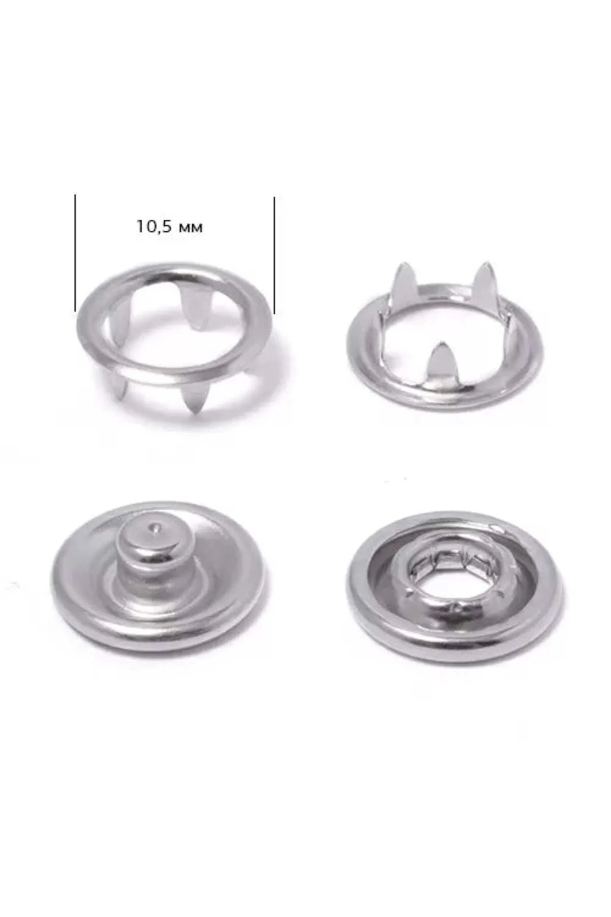 10.5mm 200 Set Paslanmaz Metal Çıtçıt ve El Presi Takma Çakım Kom