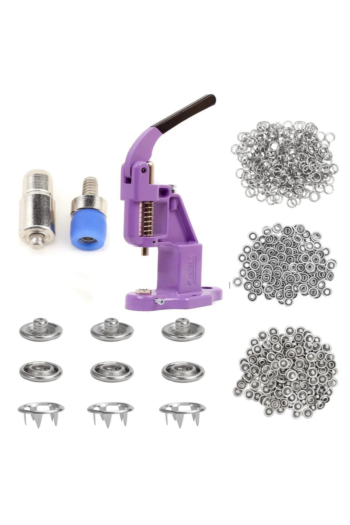10.5mm 200 Set Paslanmaz Metal Çıtçıt ve El Presi Takma Çakım Kom