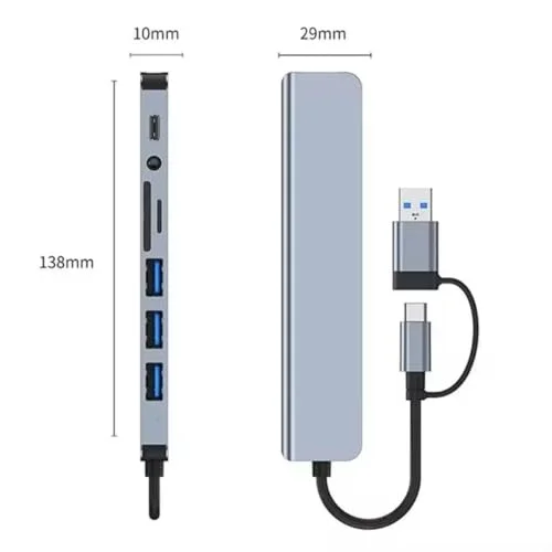 1060 8 in 2 USB-C & USB 3.0 Hub Çoklayıcı USB, Type-C, SD/TF ve Aux Çevirici x USB 3.0: 5Gbps ultra hızlı veri transferi. Klavye, mouse ve yazıcıl 1060 8 in 2 USB-C & USB 3.0 Hub Çoklayıcı USB, Type-C, SD/TF ve Aux Çevirici x USB 3.0: 5Gbps ultra hızlı veri transferi. Klavye, mouse ve yazıcıl