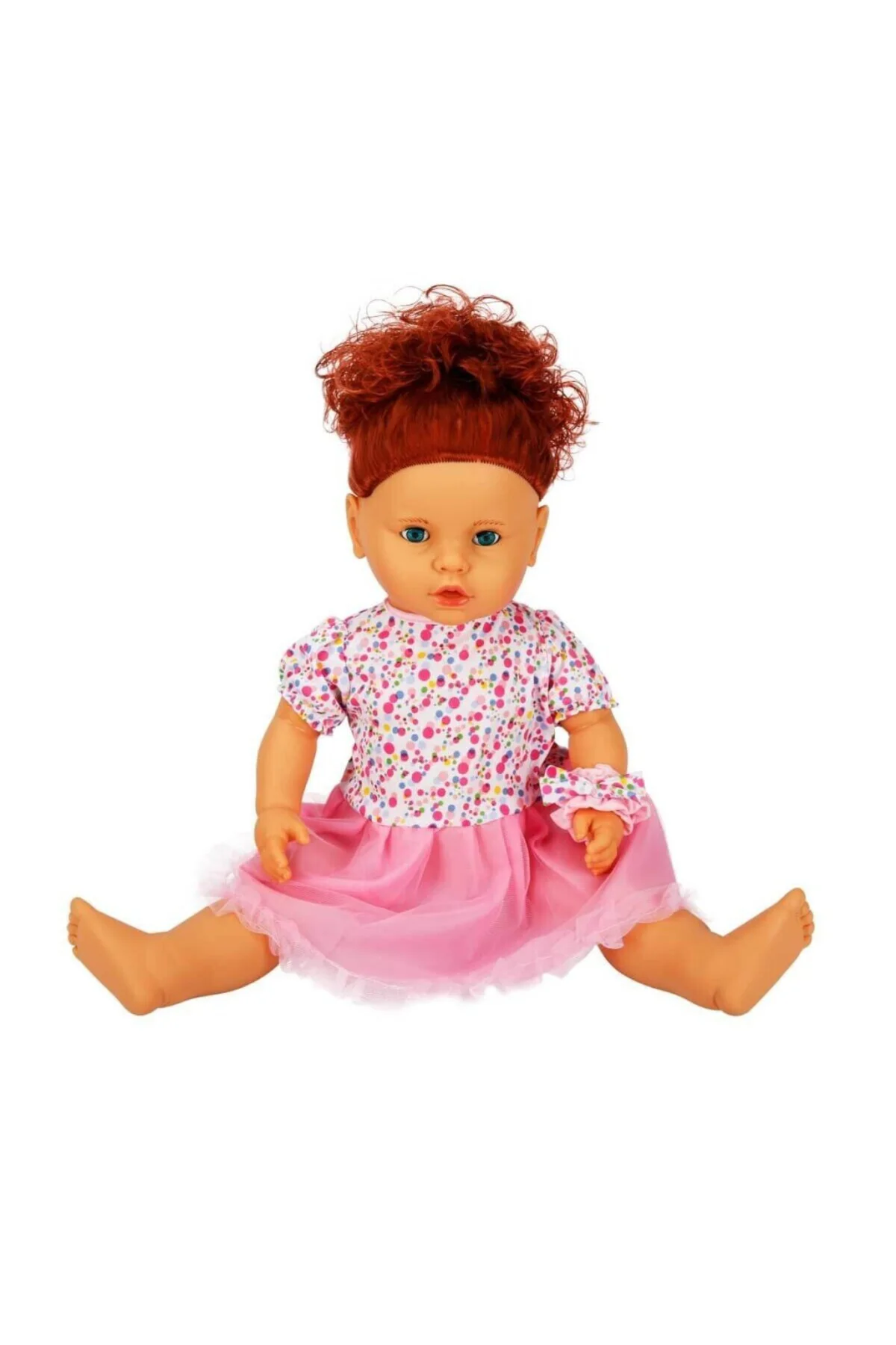 1060011 Lila Sesli Saçlı Et Bebek 60 cm