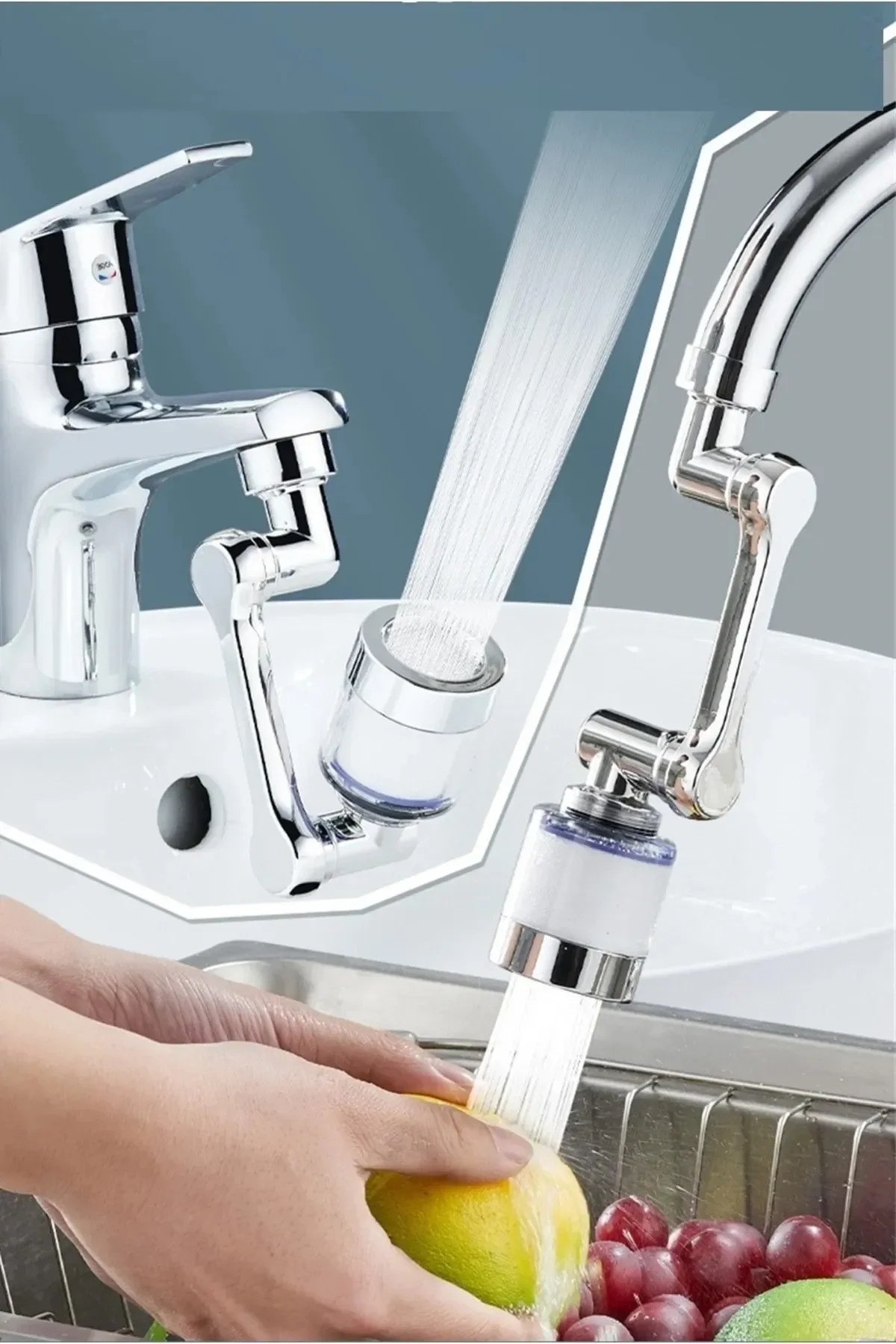 1080 ° Derece Dönebilen Filtreli Lavabo Musluk Başlığı 1080 ° Derece Dönebilen Filtreli Lavabo Musluk Başlığı