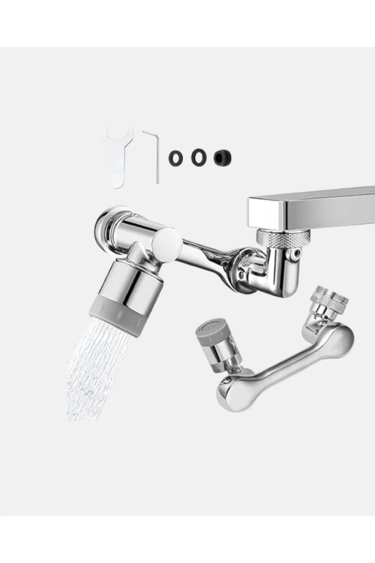 1080° Dönebilen Musluk Ucu – Su Tasarruflu, Esnek ve 360° Çift Ek