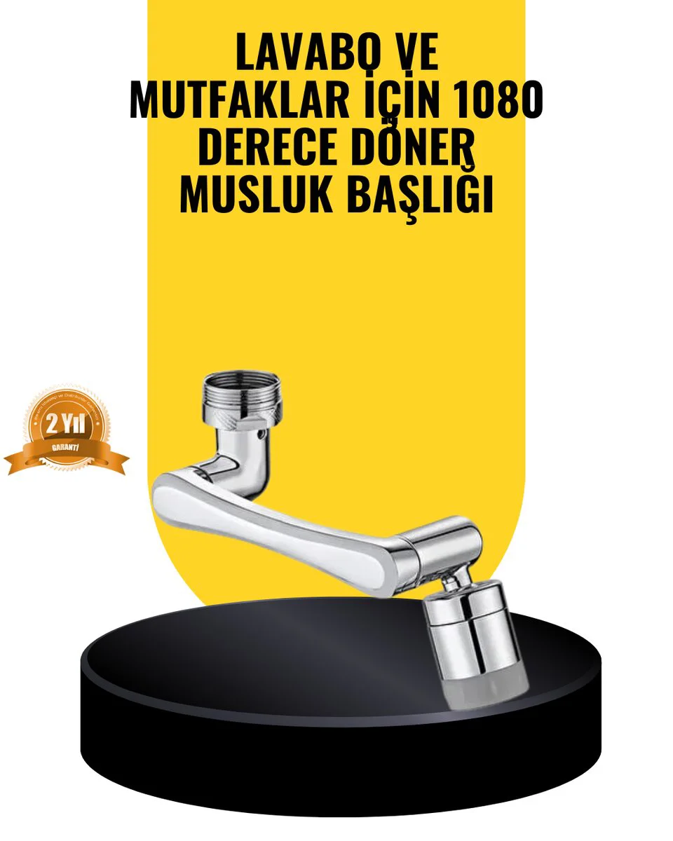 1080° Dönebilen Musluk Başlığı 2 Su Modlu Esnek Tasarım - Hijyen ve Pratiklik