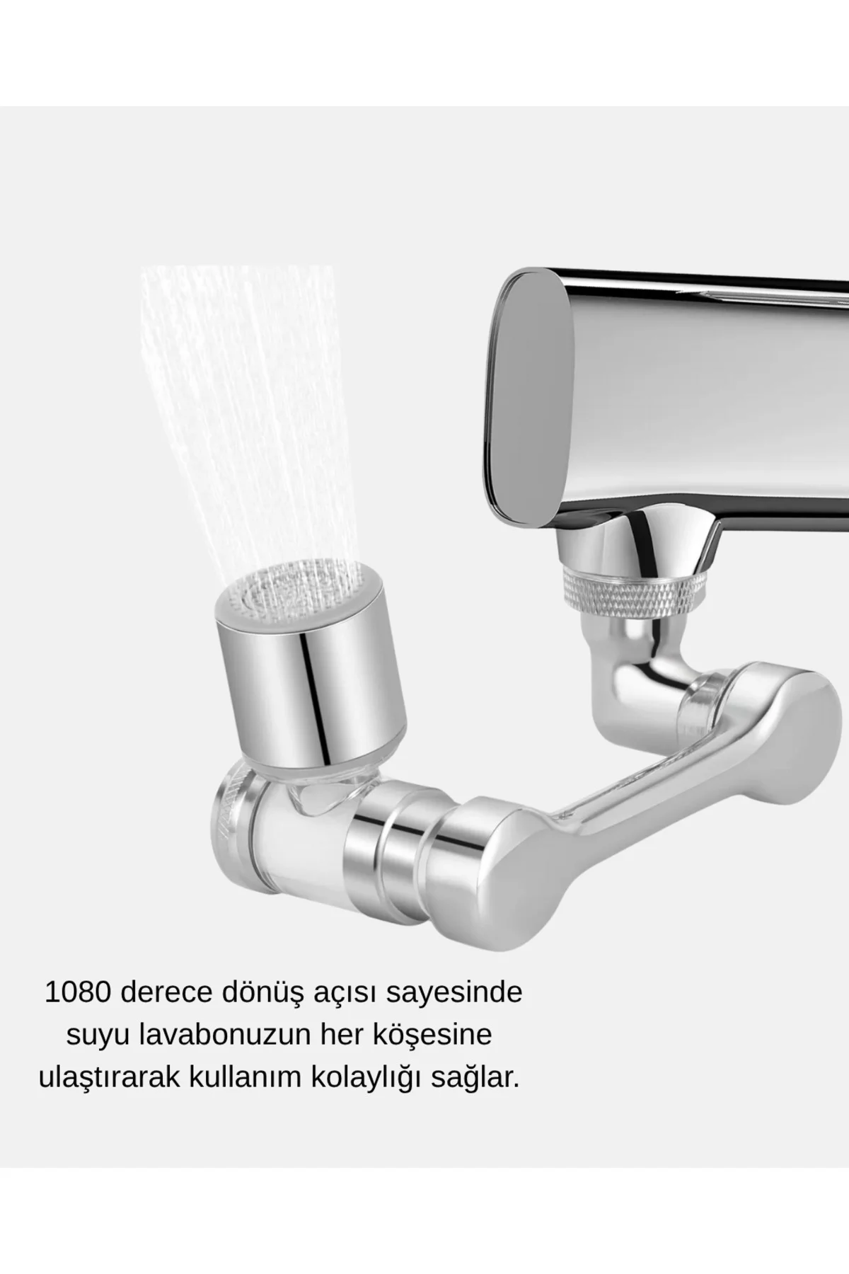 1080° Dönebilen Musluk Ucu – Su Tasarruflu, Esnek ve 360° Çift Ek
