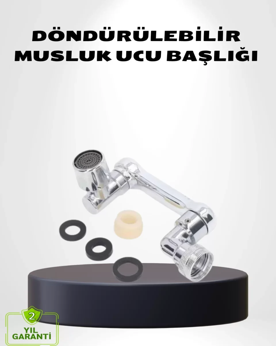 1080° Dönebilen Musluk Ucu – Su Tasarruflu, Esnek ve 360° Çift Eksenli Başlık - Lisinya