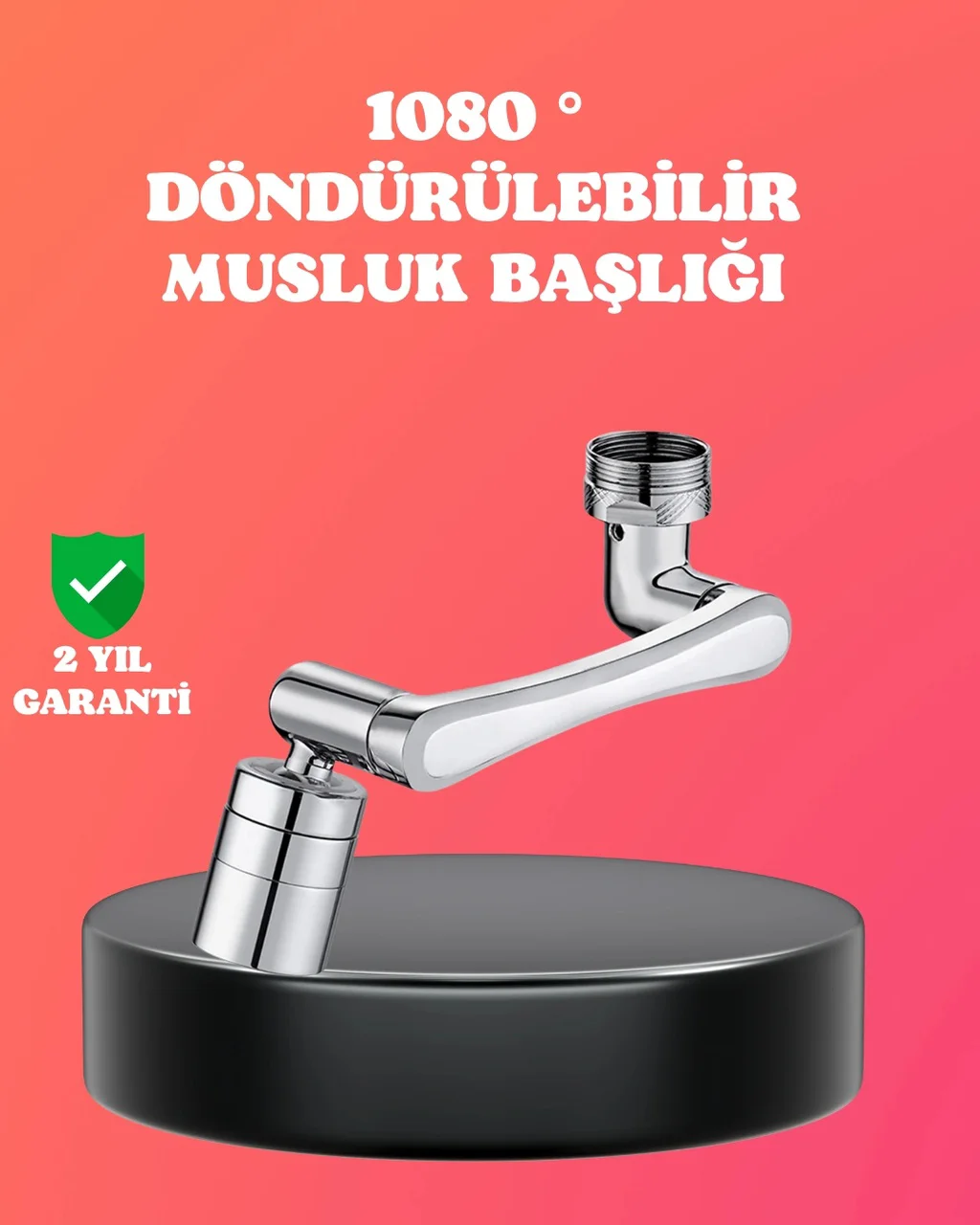 1080 Dönebilen Püskürtme Filtreli Musluk Başlığı Su Tasarruflu