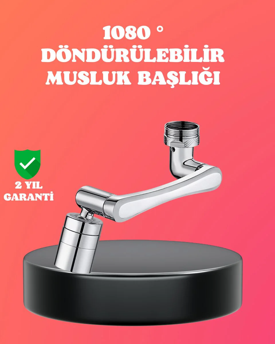 1080° Dönebilen Püskürtme Filtreli Musluk Başlığı: Su Tasarruflu ve Pratik Çözüm