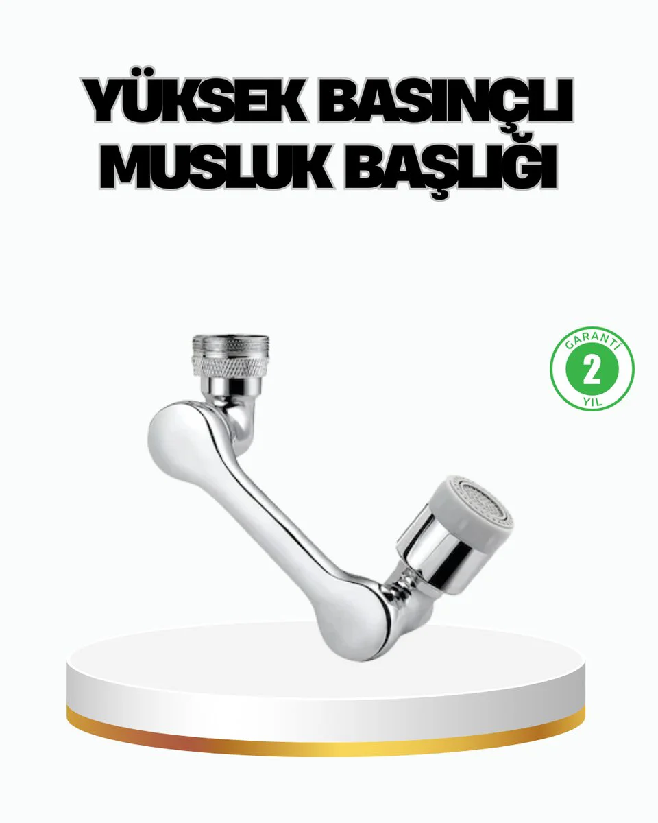 1080° Döner Musluk Aparatı - 3 Segmentli Esnek Havalandırıcı ve Pratik Kullanım Aparatı