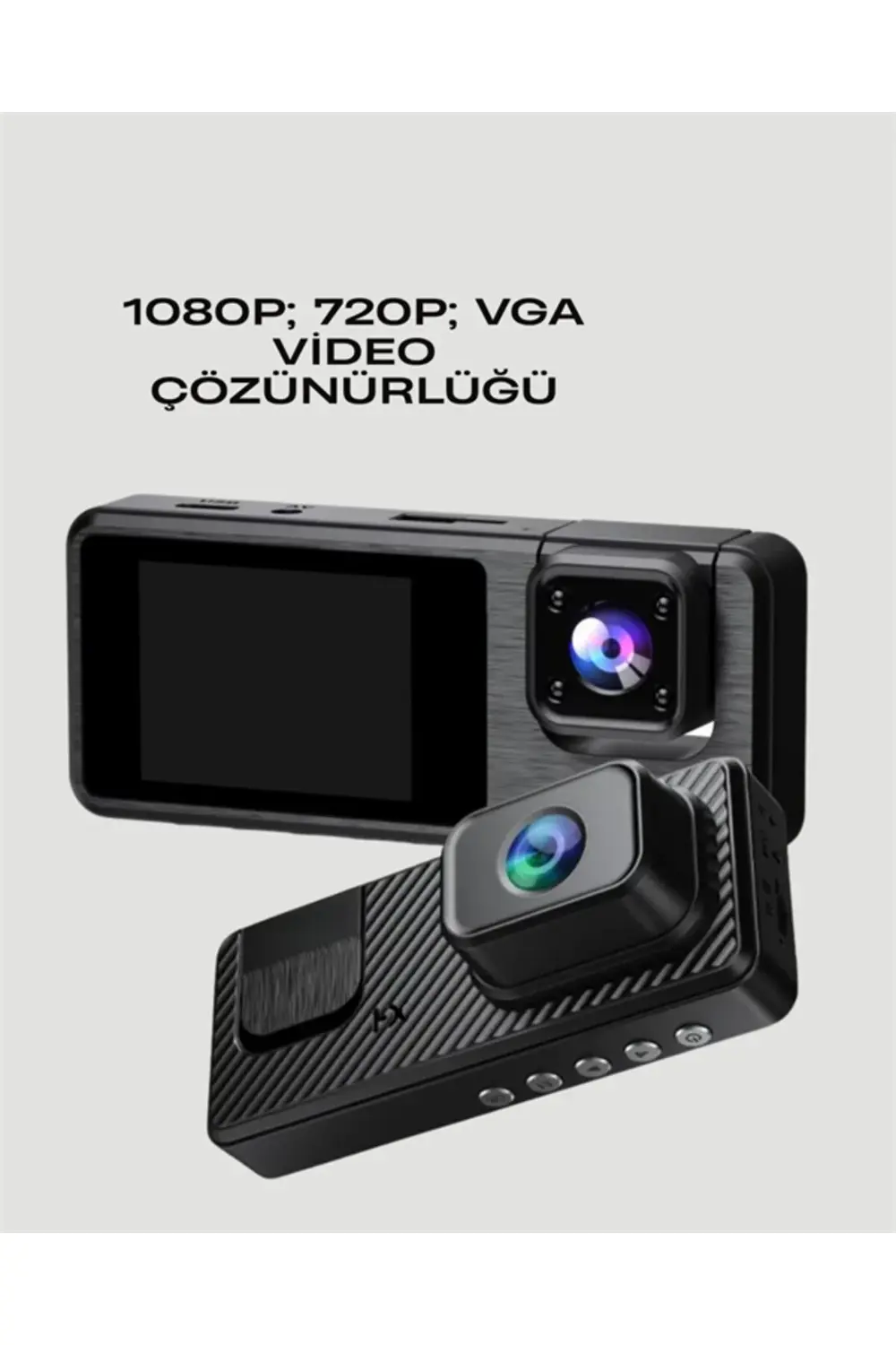 1080P 3 Kameralı Araç DVR – Döngü Kayıt ve Geri Görüş Özellikli