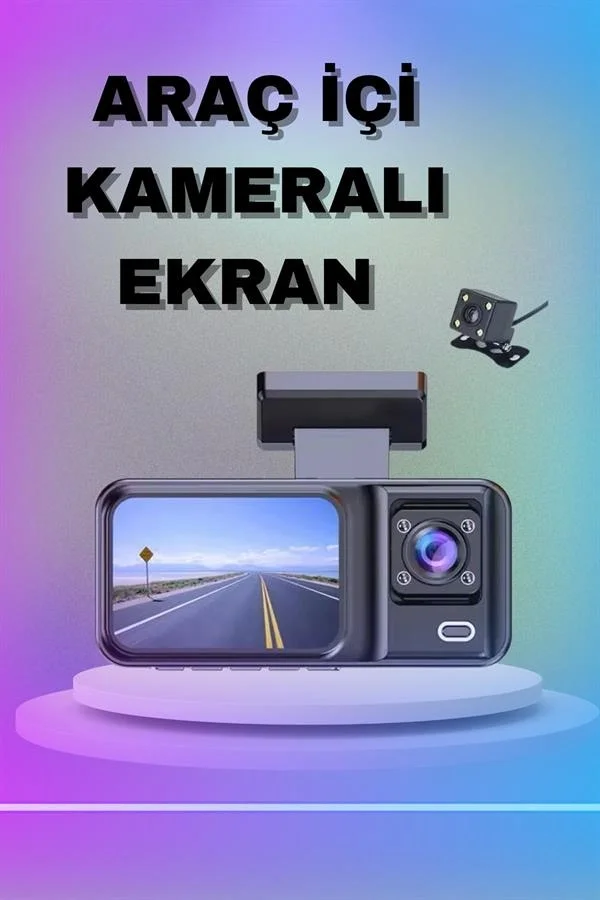 1080P 3 Lensli WİFİ Araç İçi Kameralı Ekran DVR Kaydedici Gece Görüşlü Fiyatı, Yorumları ve Özellikleri