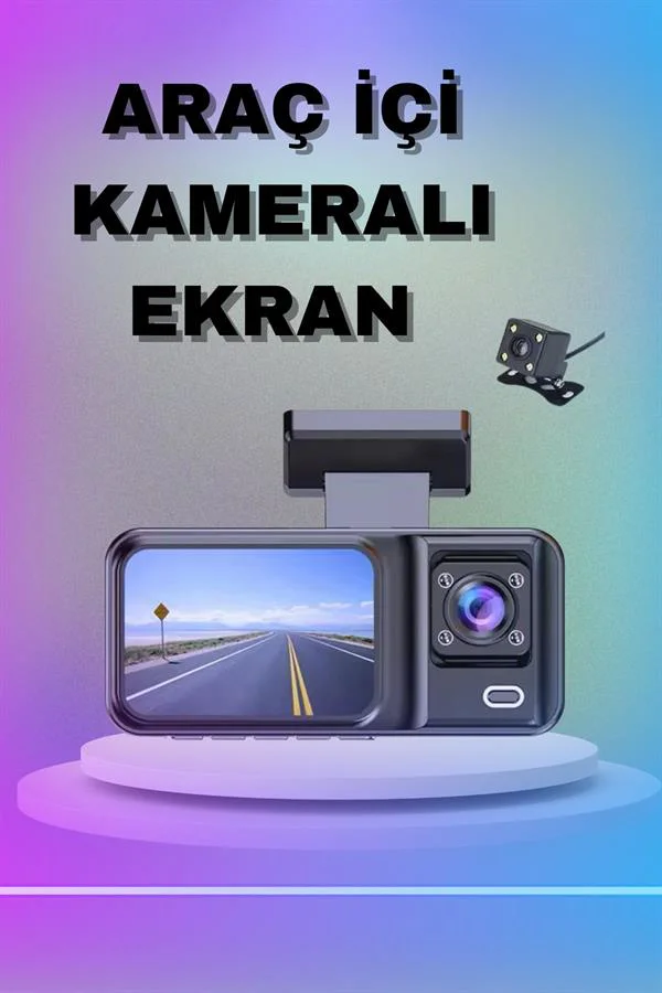 1080P 3 Lensli WİFİ Araç İçi Kameralı Ekran DVR Kaydedici Gece Görüşlü Fiyatı, Yorumları ve Özellikleri