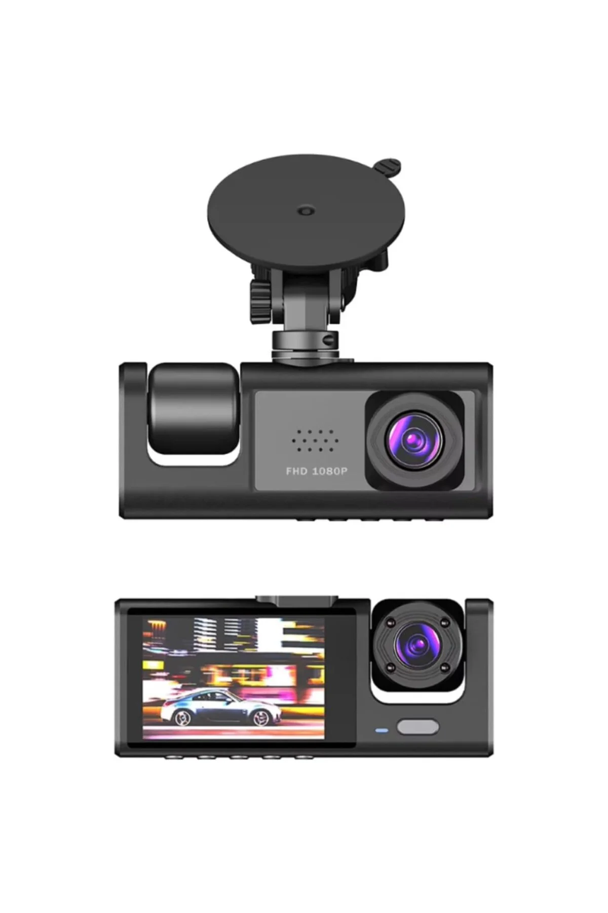 1080P Dash Cam Full Hd Araç içi Kamera Ön Arka ve İç Kayıt 3 Kame
