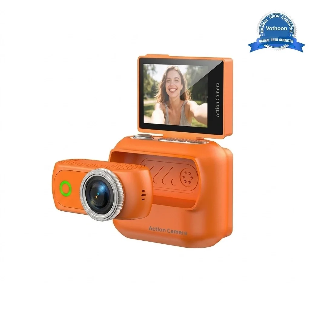 1080p Dijital Video Kamera (32gb) Kart Dijital Vlog Fotoğraf Makinesi Türkçe Turuncu 1080p Dijital Video Kamera (32gb) Kart Dijital Vlog Fotoğraf Makinesi Türkçe Turuncu