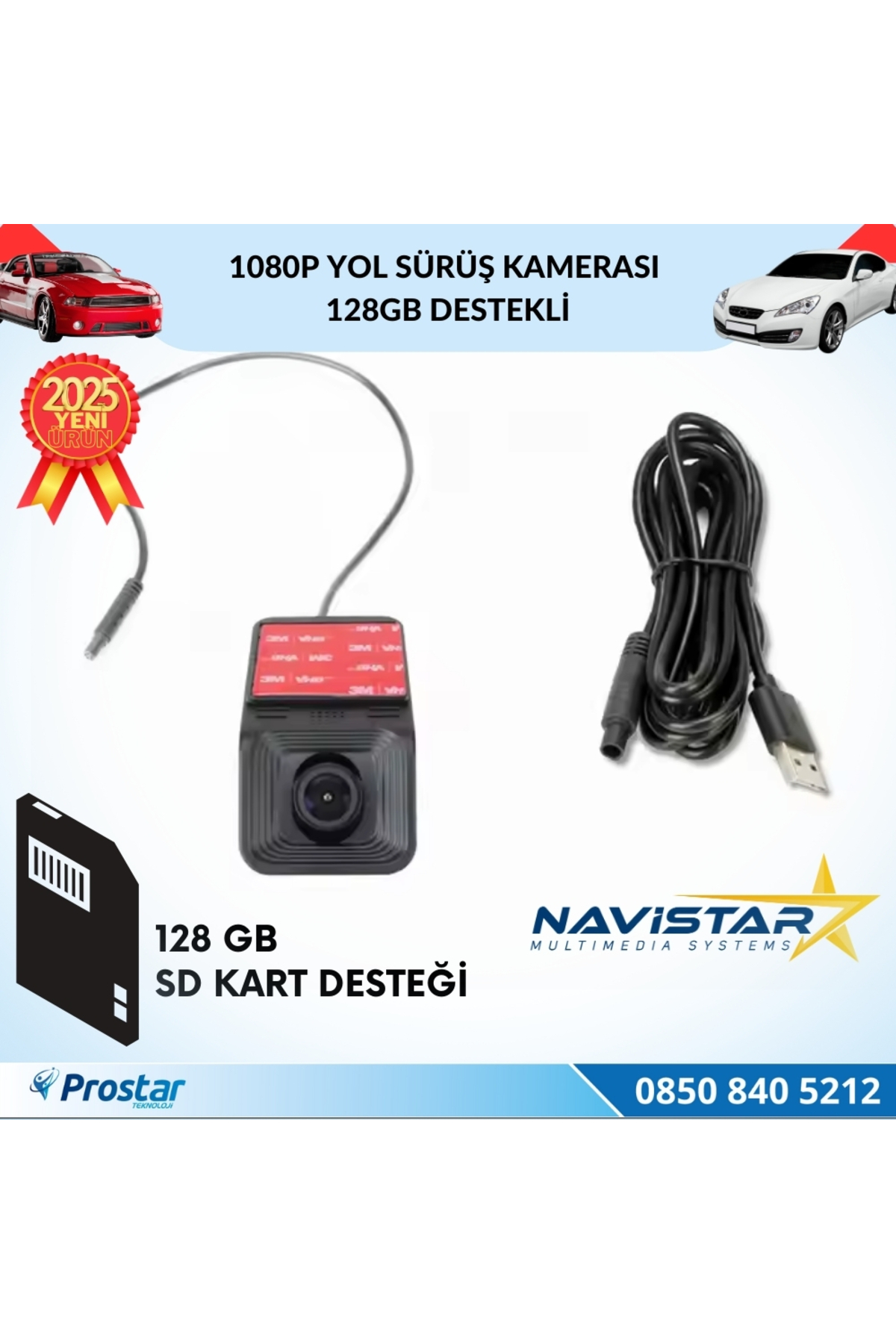 Navistar 1080P Full Hd 128Gb Destekli Usb Yol Sürüş Kamerası
