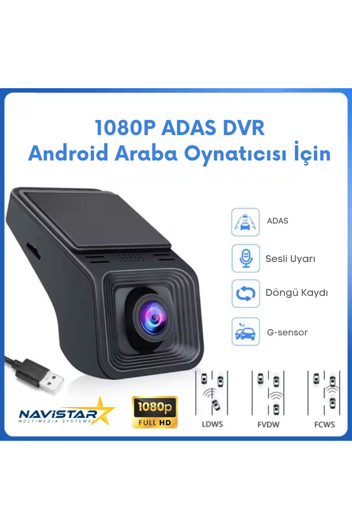 Navistar 1080P Full Hd 128Gb Destekli Usb Yol Sürüş Kamerası