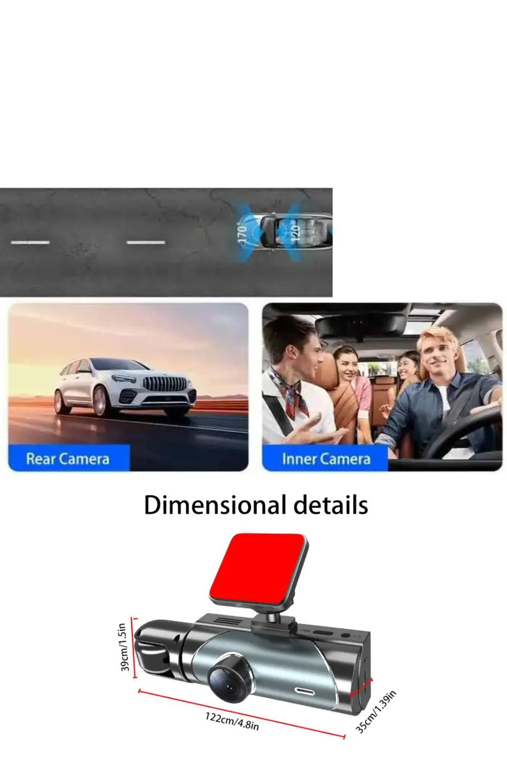 1080P Full HD 1296P Wifi HD Araç Kamerası Black Box Araç İçi Kame