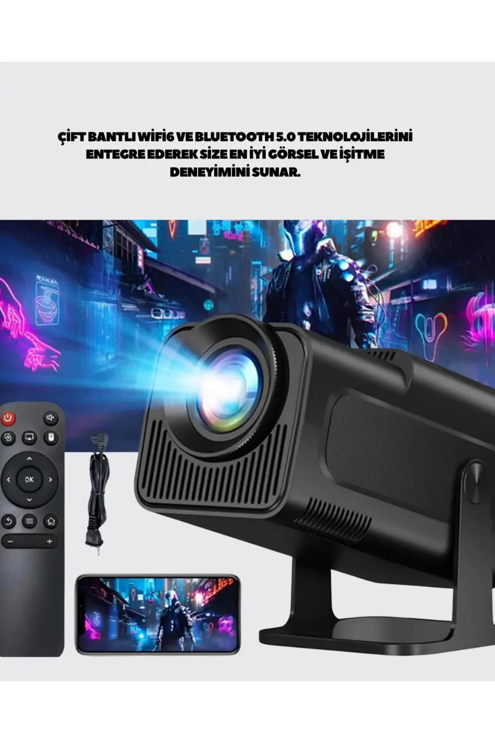 1080P Full HD Çözünürlük ve 4K Destekli Projektör