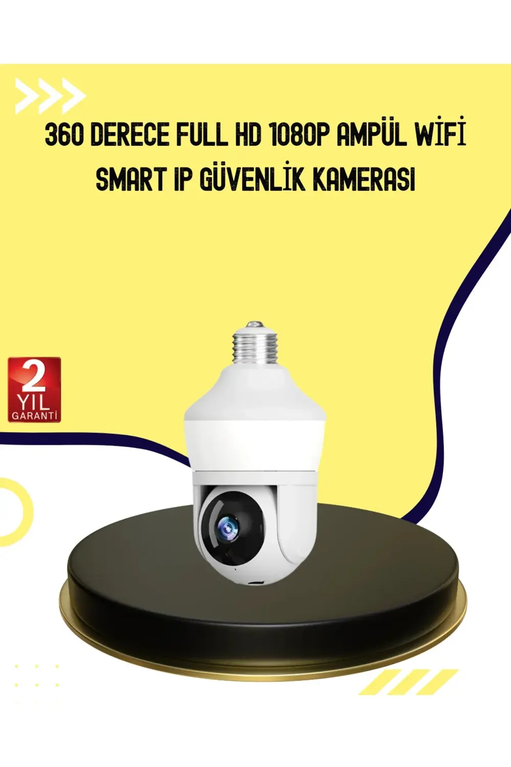 1080P Görüntü Kaliteli Wi-Fi Ampul Tipi Güvenlik Kamerası