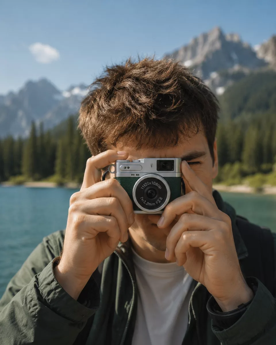1080P HD Mini Dijital Kamera IPS Ekranlı Taşınabilir Fotoğraf Makinesi - Kompakt Tasarım