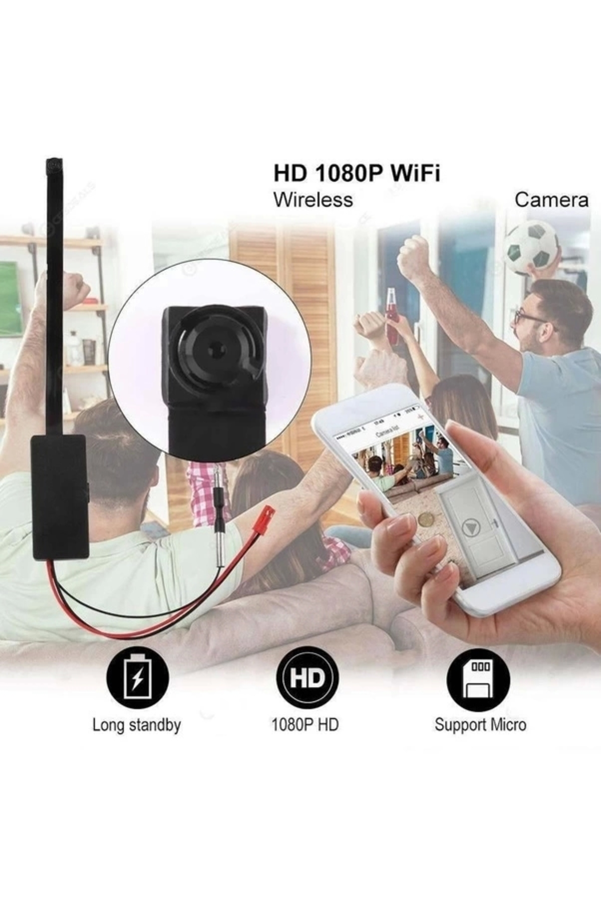 Ynt İthalat 1080P İp Modül Full Hd Wifi Kamera Güvenlik Bakici Kamerasi