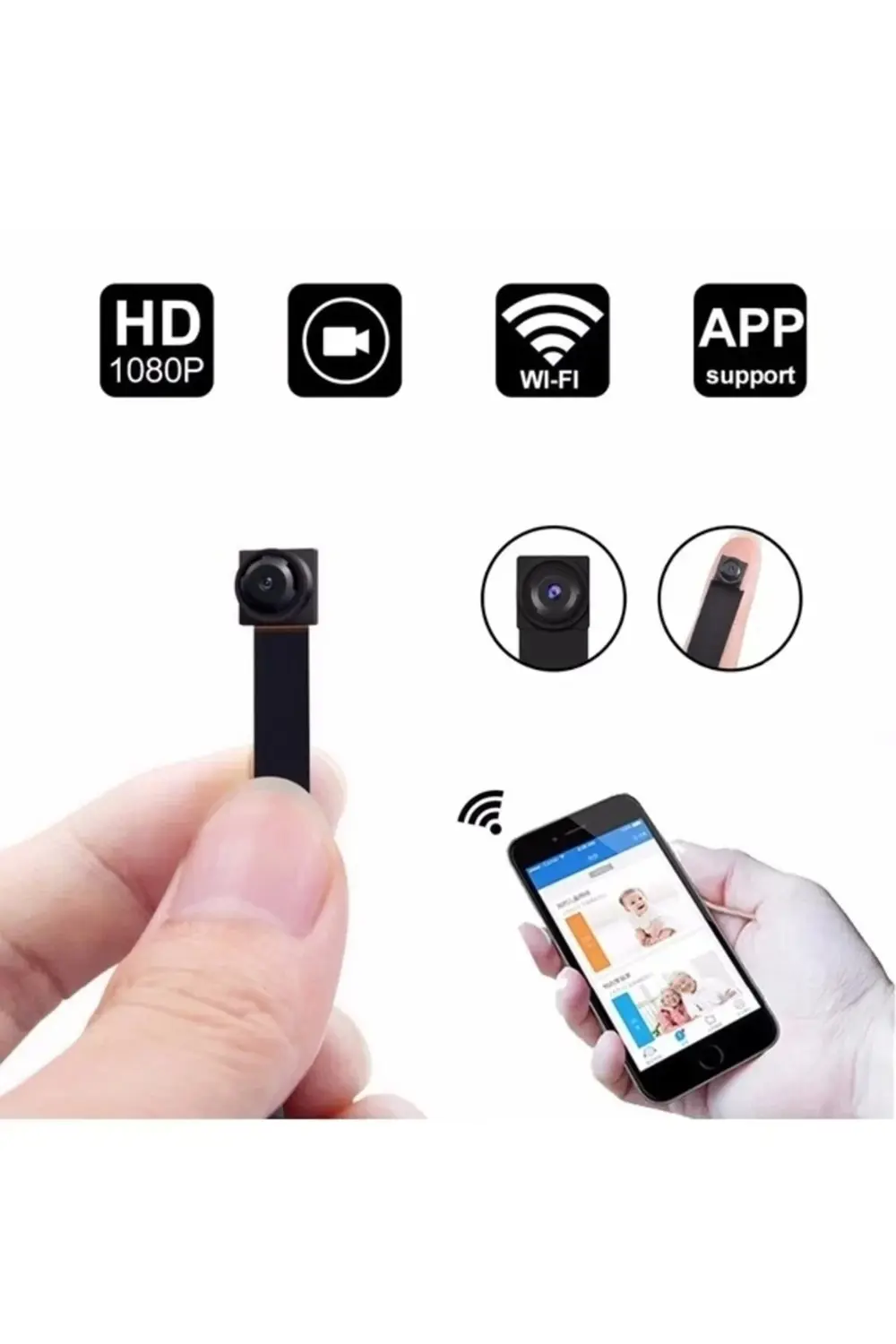 1080p Ip Modül Full Hd Wifi Kamera Güvenlik Bakıcı Kamerası