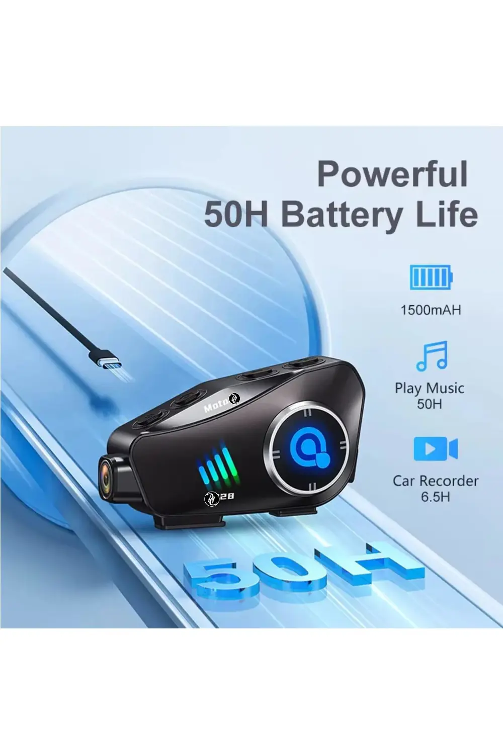 1080P Kamera Kayıt Özellikli Motosiklet Kask Kulaklık Q-28P 32Gb 