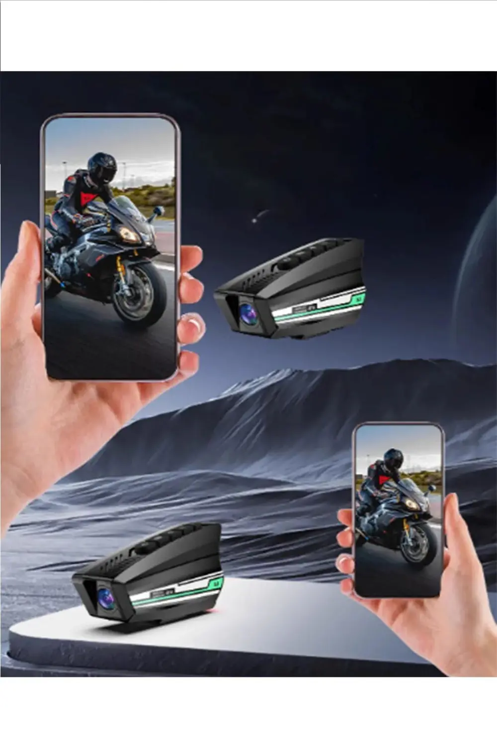 1080P Kameralı Wifi Kask Kulaklık 2000 mAh Su Geçirmez Bluetooth 