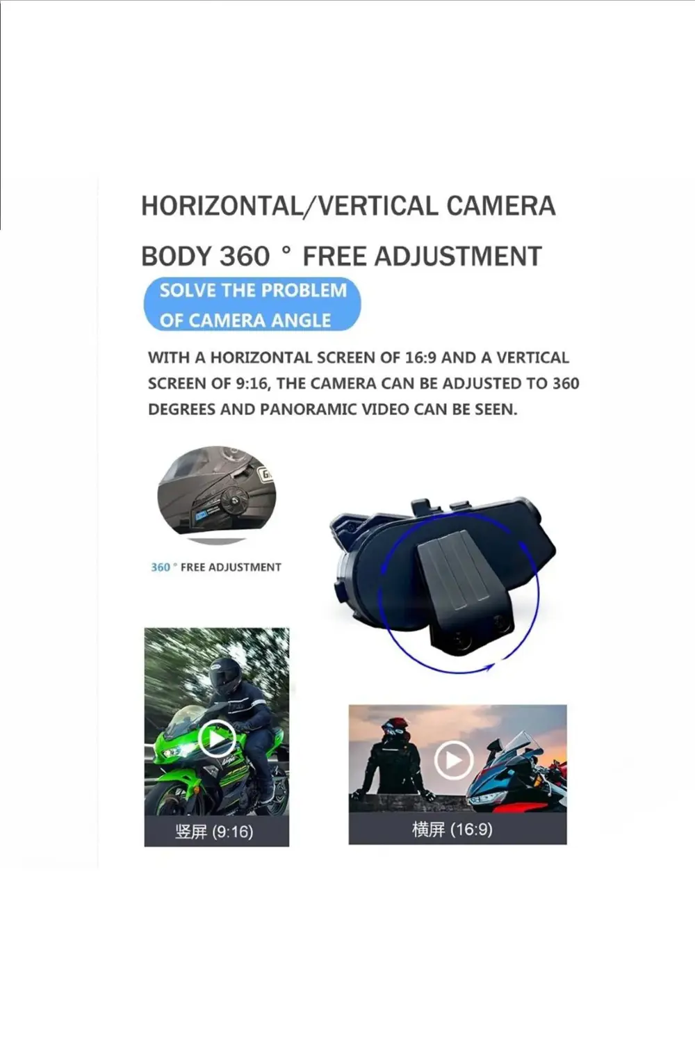 1080P Kameralı Wifi Kask Kulaklık 3000 mAh Su Geçirmez Bluetooth 